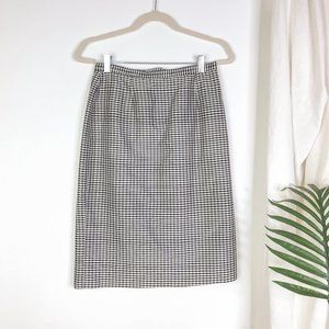 90s Vintage Frank Agostino Black Plaid Silk Skirt
